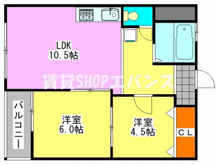 習志野コーポラスの間取り