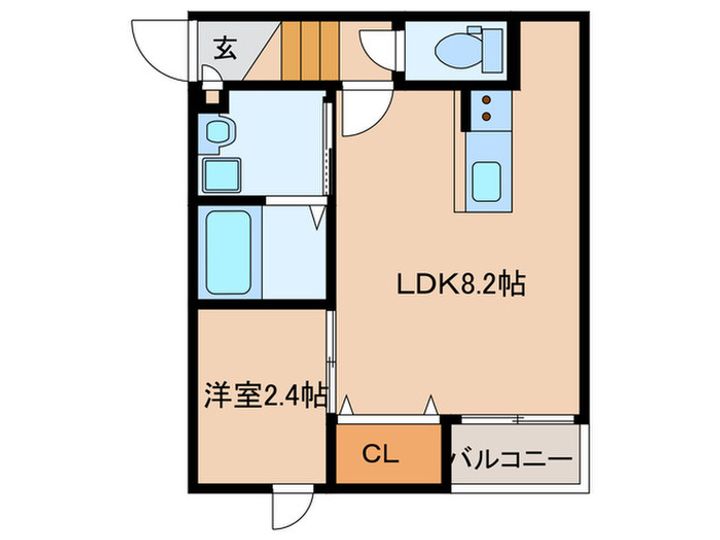 エクシア福大駅前Bの間取り