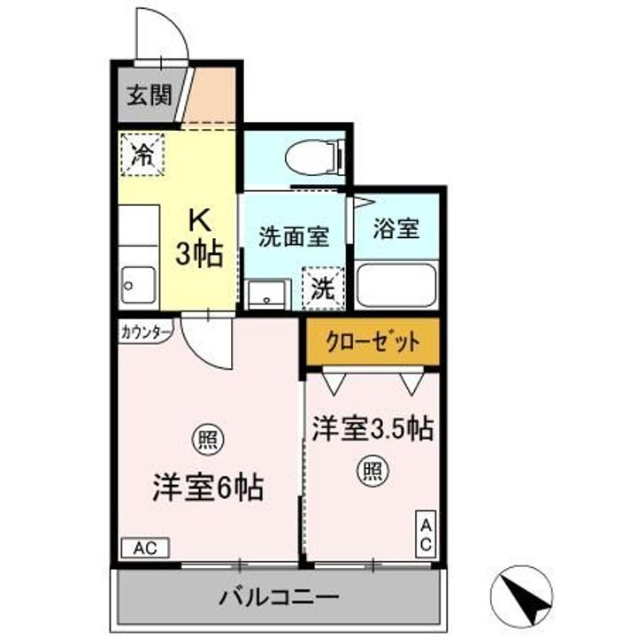 福島県伊達市川原町(アパート)の賃貸物件の間取り
