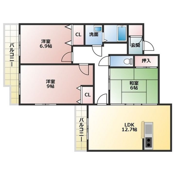 モンセーヌ堀川の間取り
