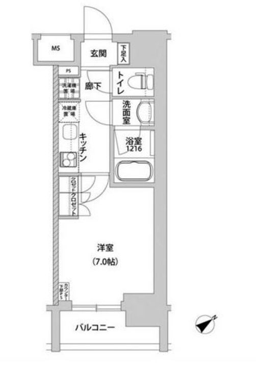 東京都台東区下谷1(マンション)の賃貸物件の間取り