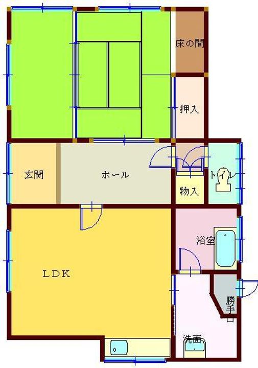愛媛県四国中央市妻鳥町(一戸建)の賃貸物件の間取り
