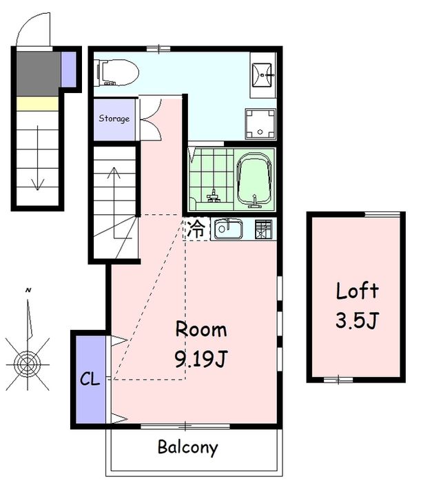 東京都立川市富士見町3(アパート)の賃貸物件の間取り