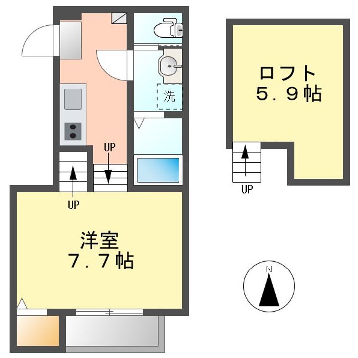愛知県名古屋市西区香呑町5(アパート)の賃貸物件の間取り