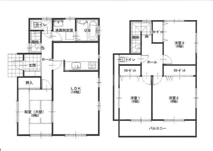 埼玉県越谷市東町3(一戸建)の賃貸物件の間取り