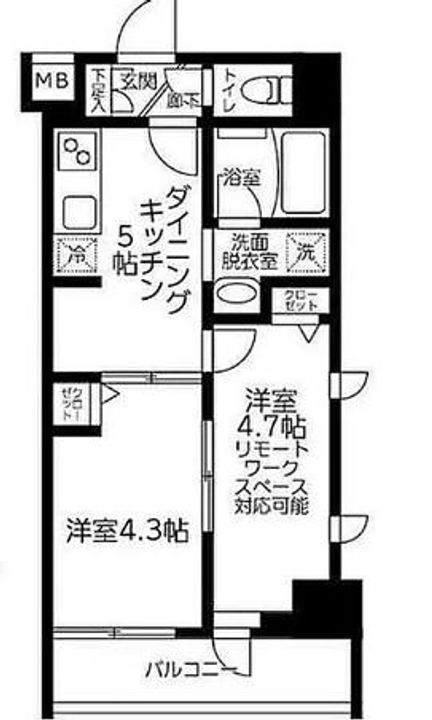 東京都荒川区西尾久7(マンション)の賃貸物件の間取り