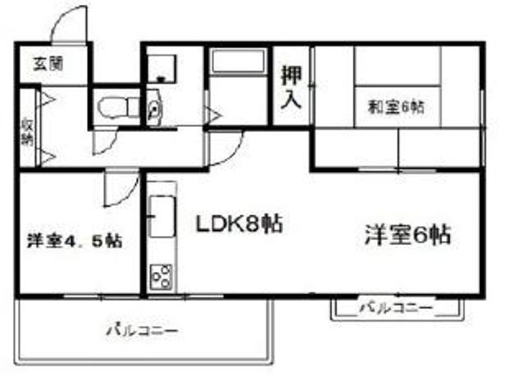 大阪府大阪市天王寺区勝山2(マンション)の賃貸物件の間取り