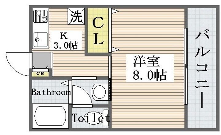 大阪府大阪市平野区瓜破1(アパート)の賃貸物件の間取り