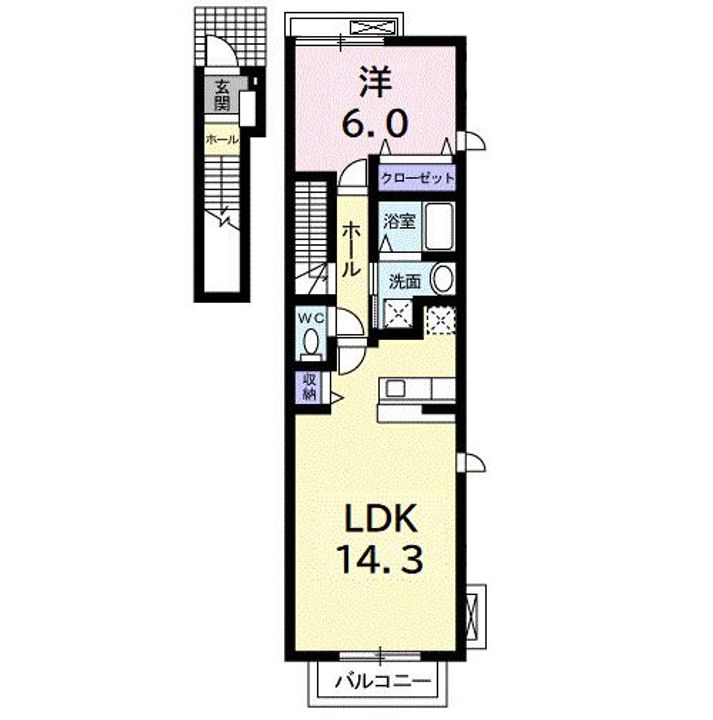 埼玉県吉川市中央3(アパート)の賃貸物件の間取り