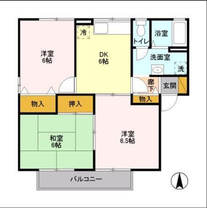 神奈川県相模原市中央区宮下本町1(アパート)の賃貸物件の間取り