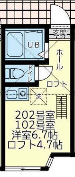 神奈川県横浜市神奈川区白幡東町(アパート)の賃貸物件の間取り