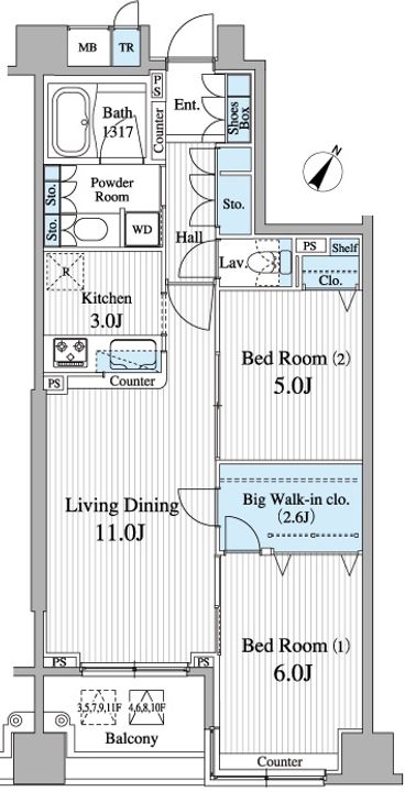 KDXレジデンス日本橋水天宮の間取り