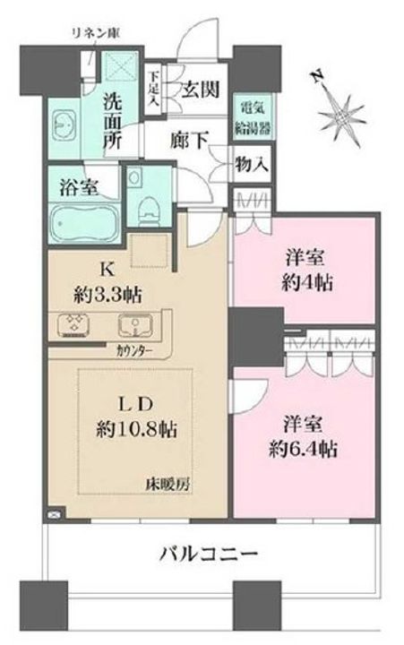 東京都新宿区西新宿5(マンション)の賃貸物件の間取り