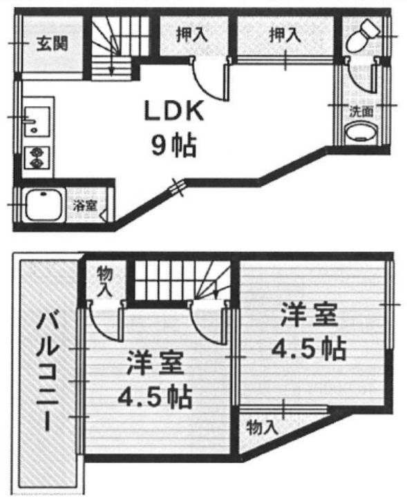 大阪府藤井寺市東藤井寺町(一戸建)の賃貸物件の間取り
