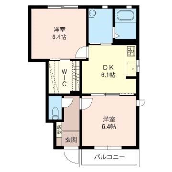 埼玉県深谷市国済寺(アパート)の賃貸物件の間取り