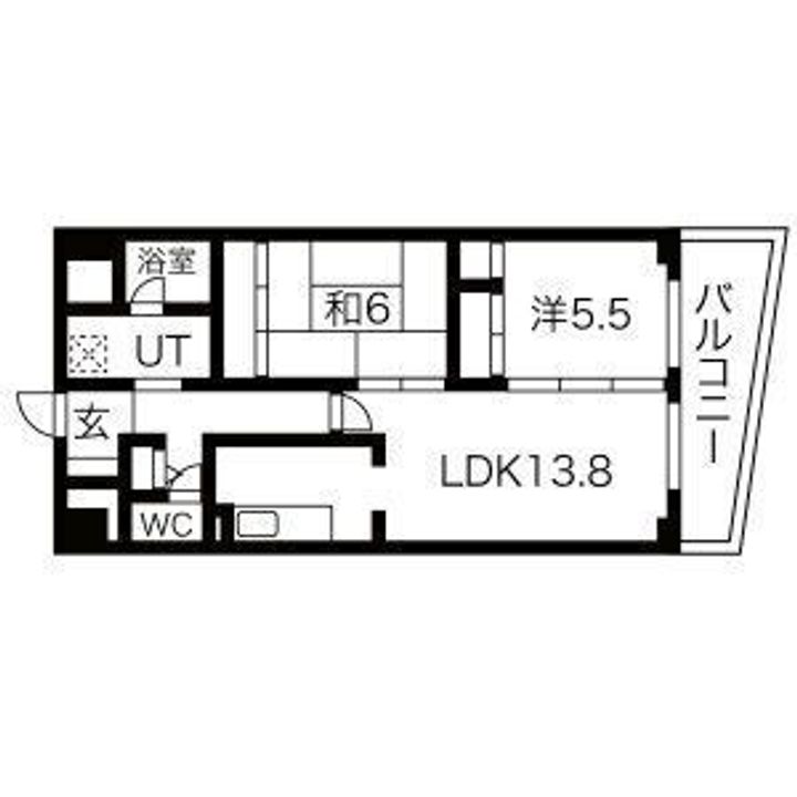 大阪府東大阪市西石切町5の賃貸マンションの間取り