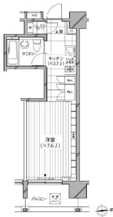 東京都港区麻布十番2(マンション)の賃貸物件の間取り