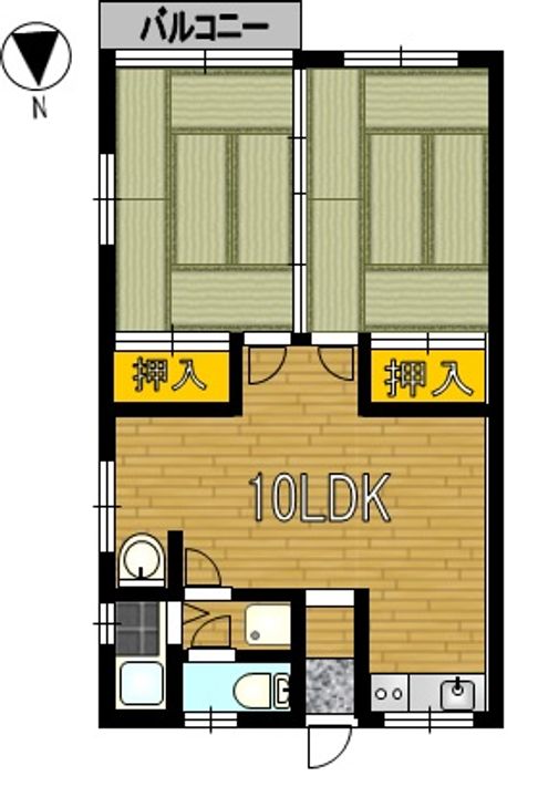 女の都グリーンハイツ1の間取り