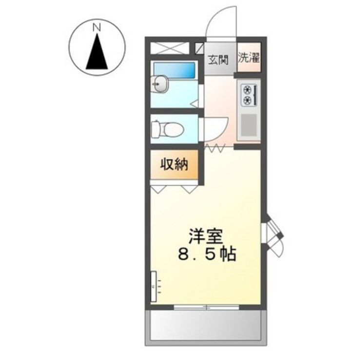岡山県岡山市北区庭瀬(アパート)の賃貸物件の間取り