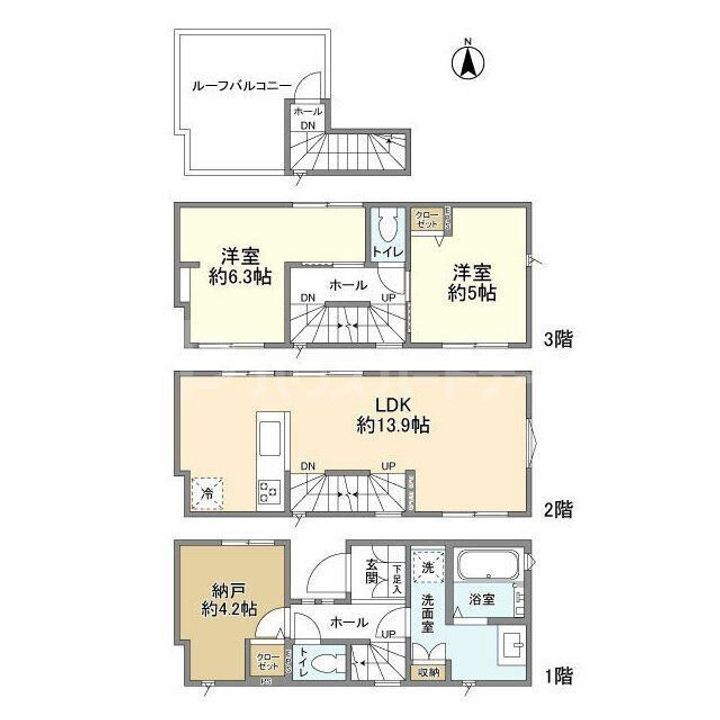 東京都墨田区墨田2(一戸建)の賃貸物件の間取り