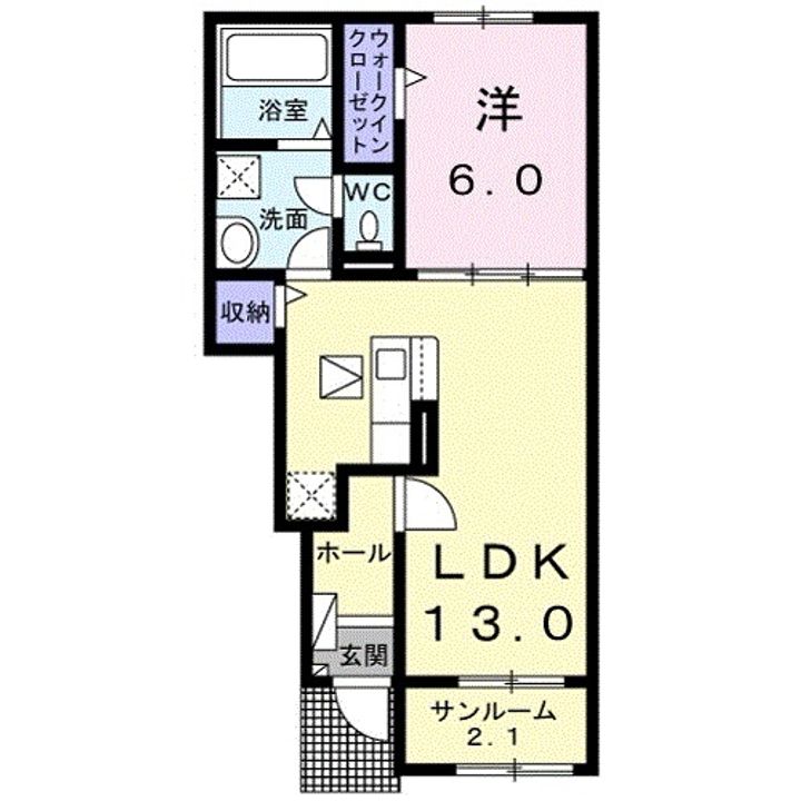 広島県江田島市大柿町大原(アパート)の賃貸物件の間取り