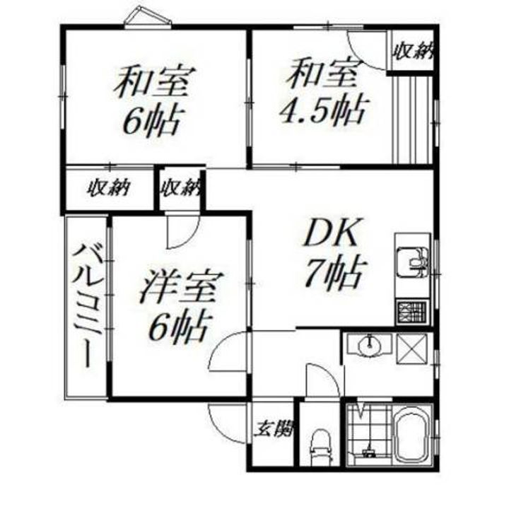 静岡県浜松市中央区笠井新田町(アパート)の賃貸物件の間取り