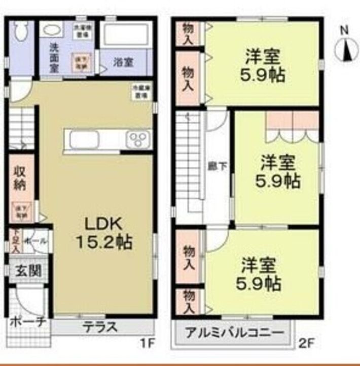 愛知県名古屋市中川区荒子4(一戸建)の賃貸物件の間取り