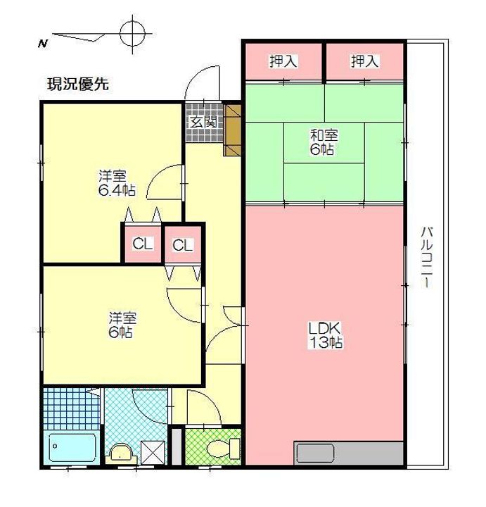 WISTERIAマンションIの間取り