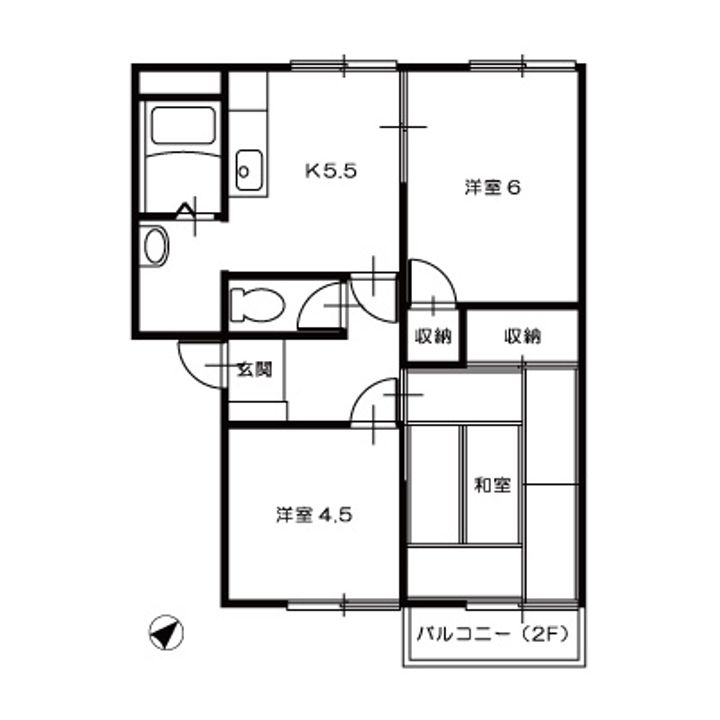 コーポ服部Aの間取り