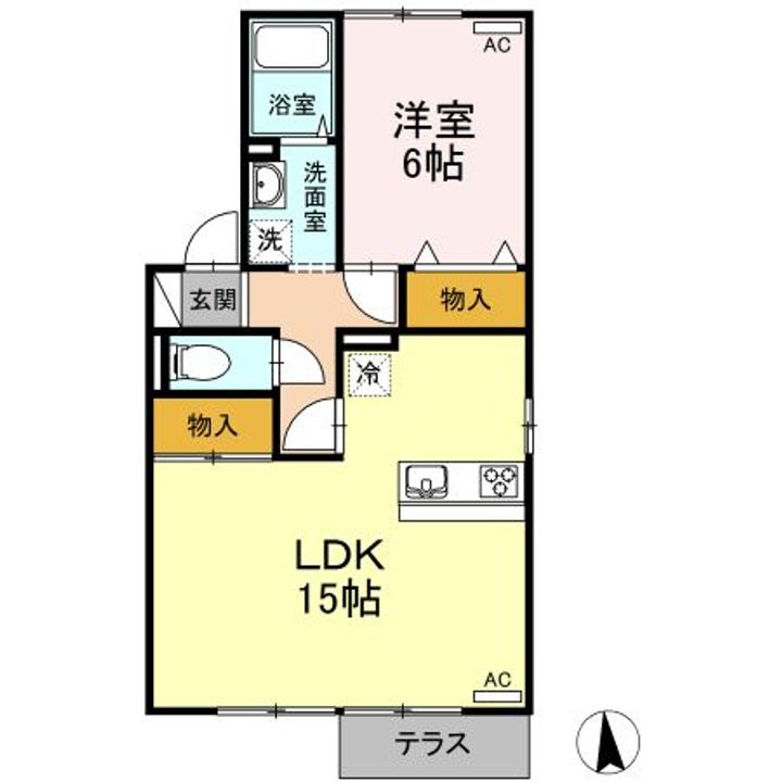 福島県いわき市小名浜西町(アパート)の賃貸物件の間取り