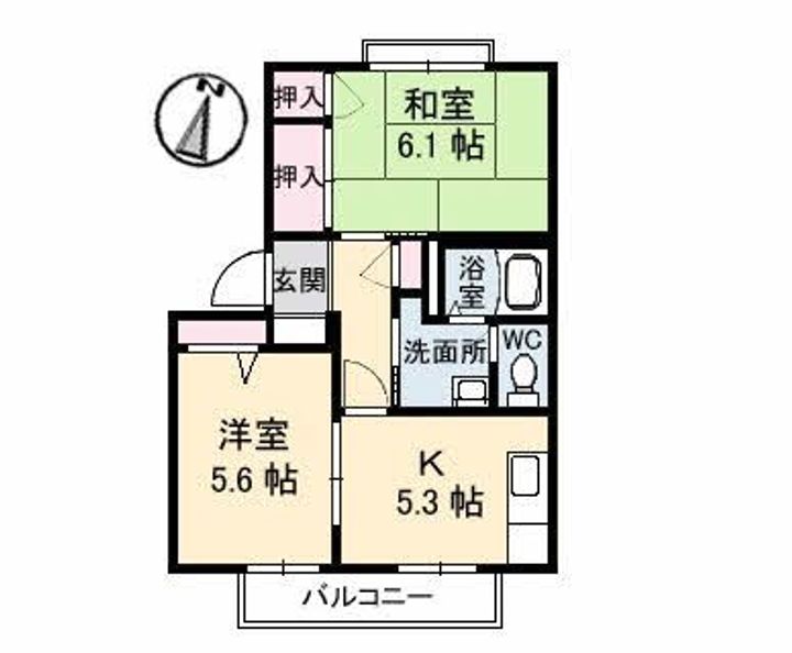 フレグランス竹原 B棟の間取り