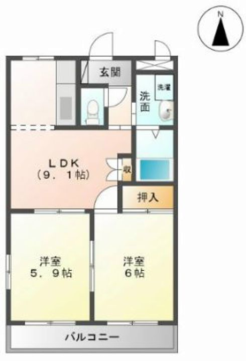 神奈川県南足柄市沼田(アパート)の賃貸物件の間取り
