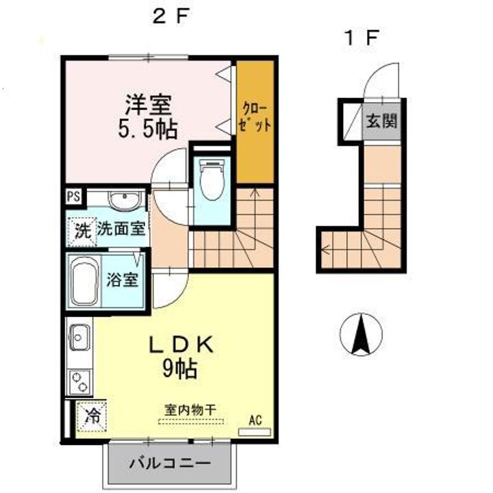 福岡県久留米市津福本町(アパート)の賃貸物件の間取り