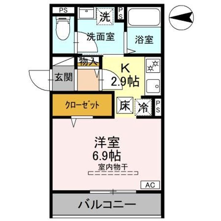 群馬県高崎市栄町(アパート)の賃貸物件の間取り
