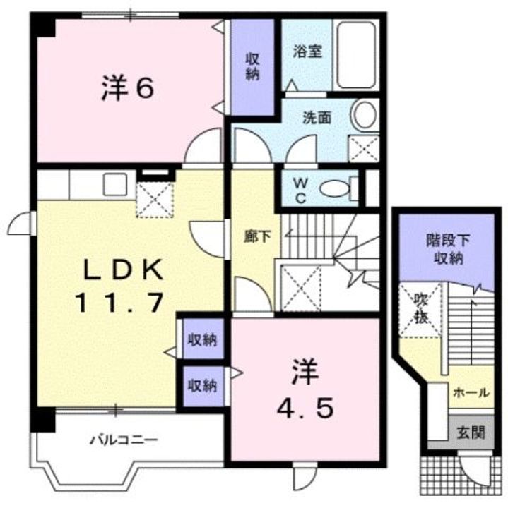 広島県福山市加茂町字中野(アパート)の賃貸物件の間取り