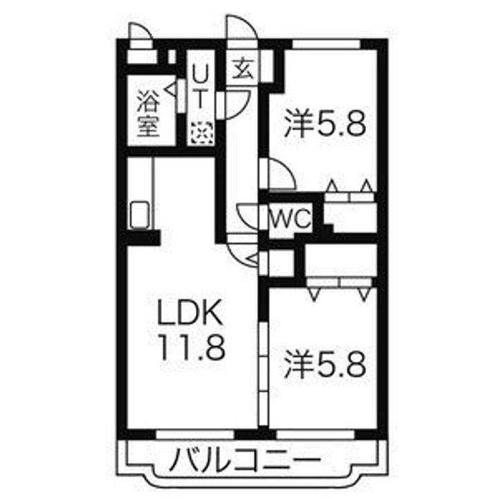 栃木県宇都宮市御幸町(マンション)の賃貸物件の間取り