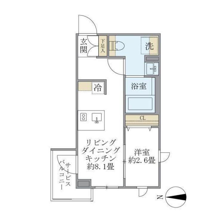 東京都中野区中野1の賃貸マンションの間取り