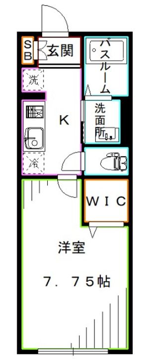 東京都中野区新井5(マンション)の賃貸物件の間取り