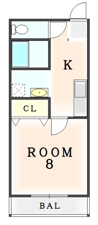徳島県阿南市見能林町寺ノ前(アパート)の賃貸物件の間取り