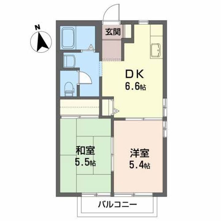 福島県南相馬市原町区上渋佐字原田(アパート)の賃貸物件の間取り