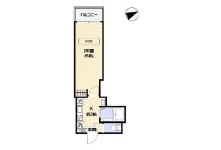 東京都新宿区北新宿3の賃貸アパートの間取り