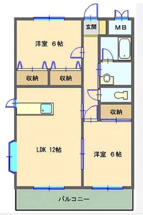 群馬県みどり市笠懸町鹿(マンション)の賃貸物件の間取り