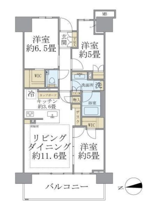 東京都豊島区高田1(マンション)の賃貸物件の間取り