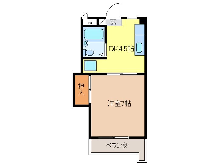 岐阜県岐阜市黒野(マンション)の賃貸物件の間取り