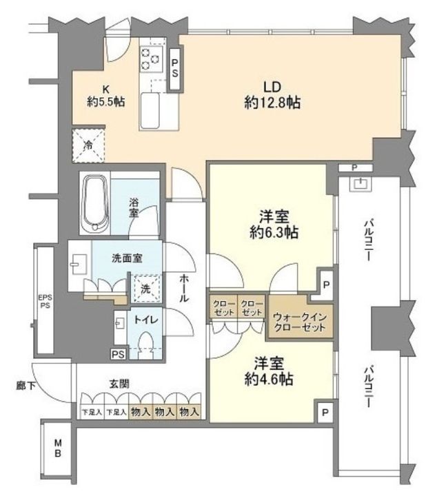 東京都渋谷区広尾1(マンション)の賃貸物件の間取り