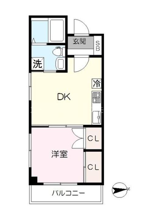 西蒲田司コーポの間取り
