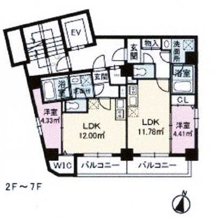 福岡県福岡市早良区城西1(マンション)の賃貸物件の間取り