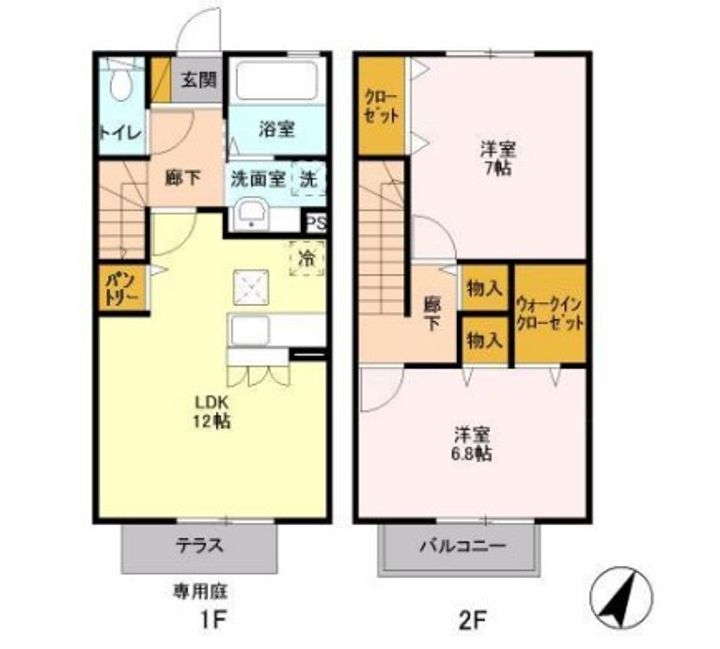 千葉県市川市香取1(アパート)の賃貸物件の間取り