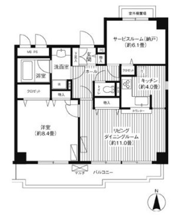 ガーデンコート下馬の間取り