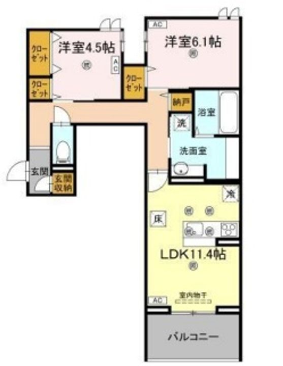 徳島県徳島市中吉野町2(アパート)の賃貸物件の間取り